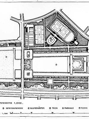Entwurfszeichnung für den Blücherpark von 1911